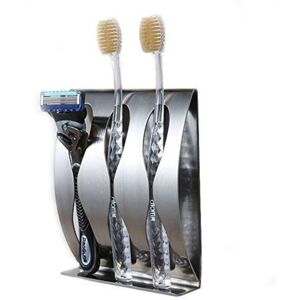ZVD - Self Adhesive Toothbrush Holder, Wall Mounted Stainless Steel Bathroom Toothbrush Holder Wall Mounted Durable Kitchen Backing Paste, No