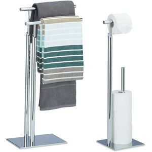 RELAXDAYS 2-piece bathroom set PAGNONI, WC set, towel holder, toilet paper holder, towel stand, free-standing