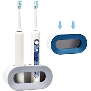 LINGHHANG Set of 2 Electric Toothbrush Holders (Blue + Gray), Drainable Wall-Mounted Electric Toothbrush Holder, Electric Toothbrush Storage, Electric