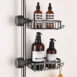 Alwaysh - Set of 2 No Drilling Shower Shelf, Shower Soap Dish, Bathroom Storage and Organization and Shampoo Storage Holder, for 20-30mm Shower Rail
