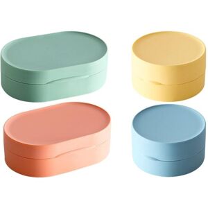 LINGHHANG 4pcs Travel Soap Box, Waterproof Solid Soap Holder Soap Box for Hiking Shower Bathroom School Gym
