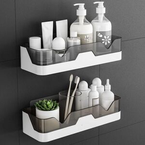 Linghhang - Set of 2 Shower Caddy, Shower Shelf without Drilling, Wall Mounted Shower Organizer Storage Baskets for Bathroom/Kitchen