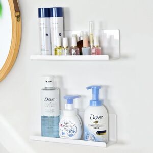 CSPARKV Set of 2 Shower Caddy Storage Shelves, Wall Mounted Seasoning Storage Shelf Without Holes, Bathroom/Kitchen