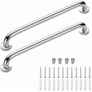 ZVD Set of 2 Toilet Grab Bars, Stainless Steel Shower Handle, 90cm Angled Bathroom Grab Bar, Shower Bars, Stainless Steel Bathtub Handrail for