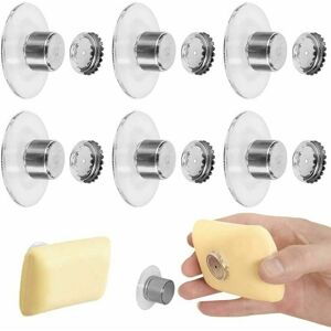 Cyslmuk - Set of 6 magnetic soap dishes with suction cups, designed for use without drilling. These magnetic soap dishes are suitable for bathroom,