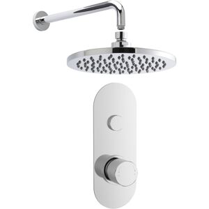 Balterley - Shower Bundle Concealed Round Push 1 Button Valve, Arm & Head Kit - Chrome