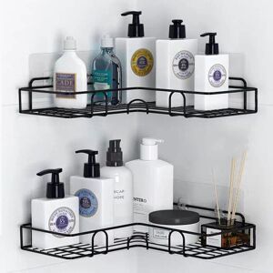 Linghhang - Shower Caddy, Bathroom Storage Shelf, Corner Shower Basket with Hooks/Soap Tray, No Drilling Shower Caddy, Bathroom Shelf, Shower