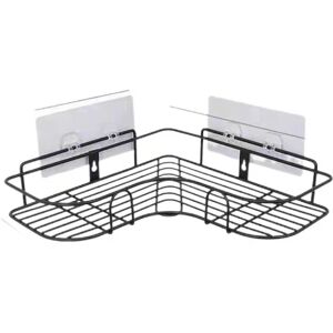 CYSLMUK Shower Corner Shelf Without Drilling, Black Bathroom Shelf, Stainless Steel Shower Soap Holder for Bathroom, Bathroom Accessories 8 Adhesive