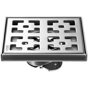 Ymyny - Shower drain, brushed square 12x12cm stainless steel floor drain with removable grate, hair strainer, bathroom shower drain