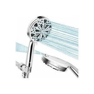 ZVD - Shower Head, 10 Mode High Pressure Shower Head Water Saving, Bathroom Shower Head (1.5M Shower Hose/Anti-Clogging Nozzle) Built-in 2 Powerful