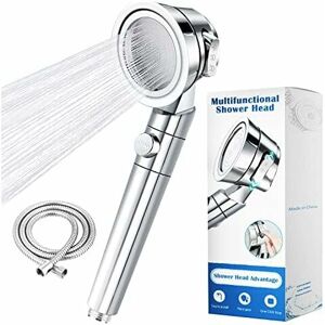 Héloise - Shower Head, 3 Modes Water Saving Shower Head with 1.5m Detachable Hose Universal High Pressure Shower Head Shower Head Hand Shower for