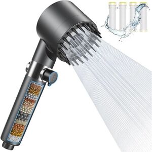 Linghhang - Shower Head with Filter, 3 Spray Types Shower Head with Stop Function, High Pressure Shower Head