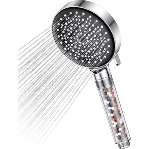 Linghhang - Shower Head with Filter, High Pressure Water Saving Shower Head - Rain Shower with 6 Types of Jets (Water Saving Shower Head without Hose)