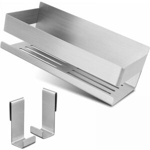CYSLMUK Shower Shelf No Drilling Self-Adhesive Shower Basket Bathroom Shelf SUS304 Stainless Steel - with 2 Hooks