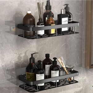 HÉLOISE Shower Shelf, No Drilling Shower Storage, Aluminum Bathroom Basket, Black Shower Storage, Shower Shampoo Holder, No Drilling Shelf (1 pcs)