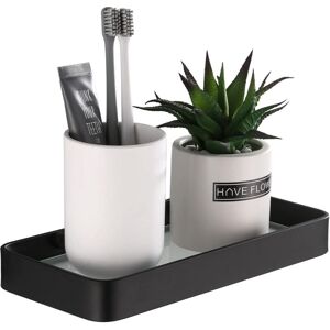 Tinor - Shower Shelf No Drilling Wall Mounted Bathroom Shelf Caddy with Storage Organizer Rustproof No Damage Tempered Glass Aluminum Space for
