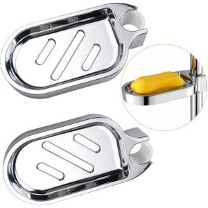 YMYNY Shower Soap Holder No Drilling, 2 Pack, 22 mm Hole, abs Plastic, Shower Soap Dish, Adjustable Shower Soap Holder, Durable Shower Soap Holder, Kitchen