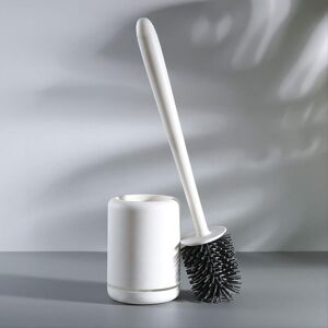 IKODM Silicone Toilet Brush for Deep Cleaning, Non-Slip Long Handle and Flexible Bristles, Quick Dry Toilet Cleaning Brush