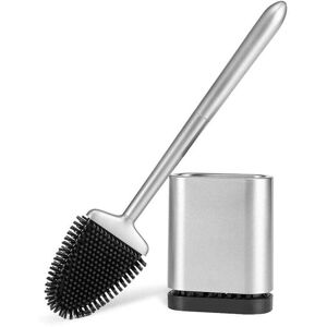 Ymyny - Silicone Toilet Brush, Silicone Toilet Brush and Holder, Quick-drying Flat Wall-mounted Toilet with Long Handle, Bathroom Toilet Brush mumu