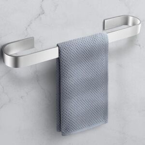 Linghhang - Silver Self-Adhesive Wall Mounted Bathroom Towel Holder 40cm No Drilling, Kitchen Towel Rack, Suitable for Bathroom and Kitchen