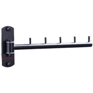 CSPARKV Black Stainless Steel Clothes Hanger with Swivel Arm Support Bars Wall Mounted Hanger with 5 Hooks for Clothes Storage Organizer Hooks for Bedroom