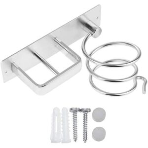 Linghhang - Silver)Wall Mounted Hair Dryer Holder, Hair Dryer Holder Hair Straightener Holder with Cable Holder for Storing Hair Dryer Straightener,
