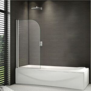 AICA SANITAIRE Aica 800x1500mm 180 angle Pivot Shower Bath Screen Over 6mm safety tempered glass
