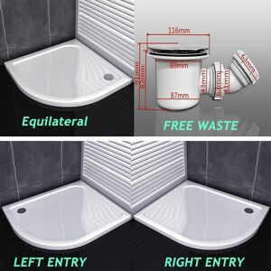 SKY - Bathroom 1200x900x30mm Offset Quadrant Walk in Shower Enclosure Stone Tray Left Side