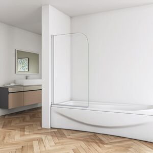 SKY Bathroom Single 180 Degree Pivot Shower Bath Screen Tempered Glass Panel 800x1400mm