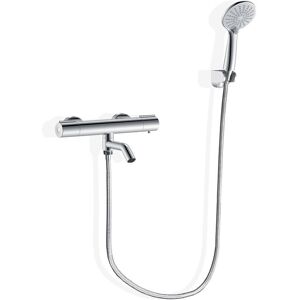 Sky Bathroom - Wall Mounted Thermostatic Shower Mixer Tap Twin Head- Chrome