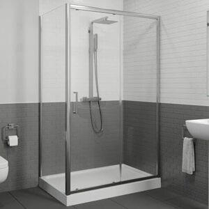 Diamond - Sliding Shower Enclosure 1200x800mm Easy Plumb Tray 8mm Glass Bathroom