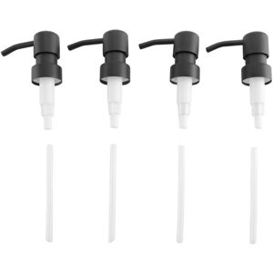 Tlily - Soap Dispenser Replacement Pump,4Pack Rust-Proof Stainless Steel with Black Metal Coated Pumps Fit Standard 8Oz/16Oz Boston Round Bottles