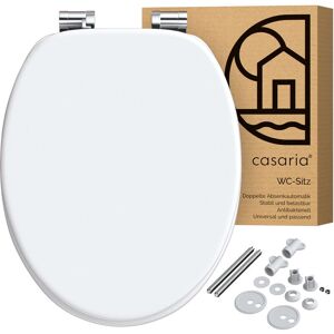 Casaria Double Soft-Close Toilet Seat mdf Wood Core Hygienic Stainless Steel Hinges 175kg Capacity Wooden Bathroom Standard d Shape Slow Top Lid Toilet Seats