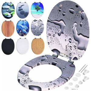 Casaria Double Soft-Close Toilet Seat mdf Wood Core Hygienic Stainless Steel Hinges 175kg Capacity Wooden Bathroom Standard d Shape Slow Top Lid Toilet Seats