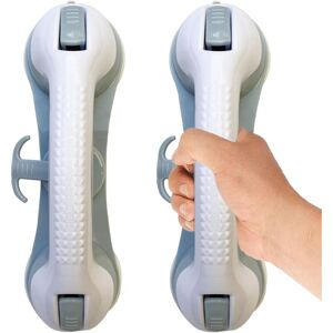 Sollbry - 2PCS Shower Handle Bathtub Handle,with 3 Movable Suction Cups Bathroom Grab Bars,Suction Cup Handle,No Drilling,Non-Slip Bathroom Grab Bars
