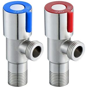Sollbry - 2Pcs Stainless Steel Angle Valve, Triangle Valve, Faucet Angle Valve, 304 Stainless Steel Leakproof Angle Valve for Bathroom, Kitchen,