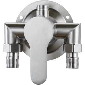 Sollbry - 304 Stainless Steel Wall Mounted Shower Control Valve, Exposed Shower Mixing Valve with Brushed Finish, Hand Operated Plumbing Faucet,