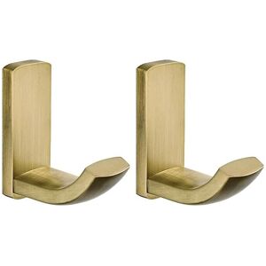 Sollbry - Antique Brass Towel Hook Bathroom Kitchen Robe Hook Coat Hooks Multipurpose Wall Mounted Coat Rack, Brushed Bronze - Pack of 2