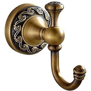 Sollbry Antique Brass Towel Hook, Bathroom Robe Hooks, Retro Single Door Wall Mounted Clothes Hanger