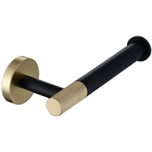 SOLLBRY Bathroom Accessories Hardware Set Matte Black Brushed Gold Towel Ring Toilet Paper Holder Brush Holder Stainless Steel Robe Hook, Paper Holder