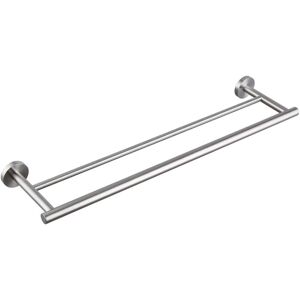 Sollbry - Bathroom Organizer, Towel Rack Double Towel Bar 40cm, Stainless Steel Wall Mount, Brushed Finish