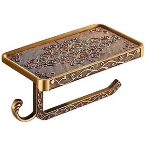 Sollbry - in 1 Wall Mounted Toilet Paper Holder with Drilling Vintage Roll Holder with Shelf for Bathroom (Bronze)