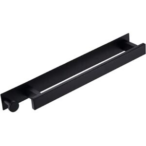 Sollbry - No Drilling Towel Rack for Bathroom, Effortless Organization, Space Saving, Stainless Steel for Bathroom (Black, 15.5 x 1.8 inch)