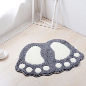 Non Slip Bath Mat, Quick Dry Kitchen Rug for Bathroom Absorbs Water for Bedroom, Kitchen, Hallway, Entryway, Cotton, Gray, Large 6748cm - Sollbry