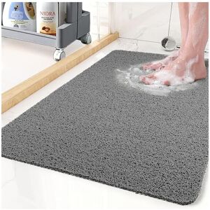 Non-Slip Shower Mat, Bathtub Mat without Suction Cups, Loofah Bath Mat for Bathroom Tub, Quick Drying, Grey50x80cm - Sollbry