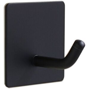SOLLBRY Pack Adhesive Towel Hooks No Drilling, Stick-on Wall Hooks, Shower Hooks for Inside Shower, Bathroom, Kitchen Door, Black (4.5 x 4.5 x 3.5 cm)