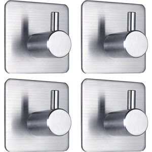SOLLBRY Pack Adhesive Towel Hooks, Wall Mounted Towel Hooks, Stainless Steel Waterproof Hooks, No Drilling, for Hanging Coats, Hats, Towels, for Bathroom,