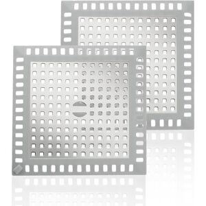 Sollbry - Pack Shower Hair Catcher, Sink Strainer Drain Protector, Stainless Steel Square Shower Drain Covers, Universal Hair Filter for Bathroom,