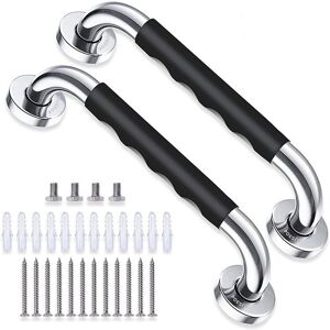 Sollbry - Pieces Bathtub Handle, 33.5cm Non-Slip Bathroom Grab Bar, Stainless Steel Wall Mounted Shower Handle for Elderly/Disabled/Children/Pregnant