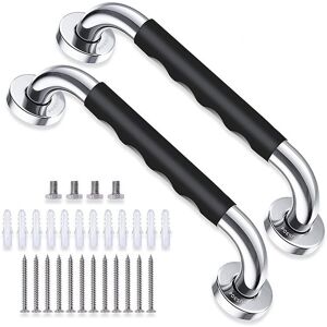 Sollbry - Pieces Bathtub Handle, 33.5cm Non-Slip Bathroom Grab Bar, Stainless Steel Wall Mounted Shower Handle for Elderly/Disabled/Children/Pregnant